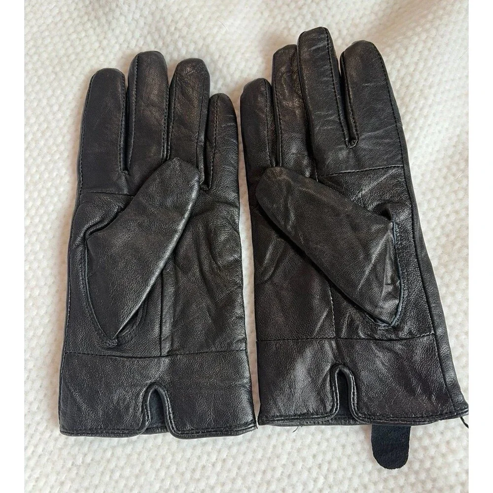 Women’s Genuine Leather Insulated Gloves Black Medium Winter Cold Weather